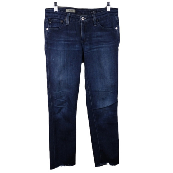 𝅺AG Adriano Goldschmied The Stilt Blue Dark Wash Cigarette Leg Ankle Jean - Picture 1 of 11